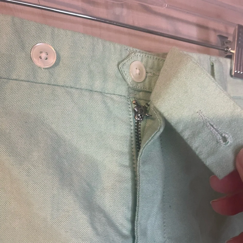Polo Ralph Lauren mint green flat front cotton shorts 10 inch‎ inseam size 40